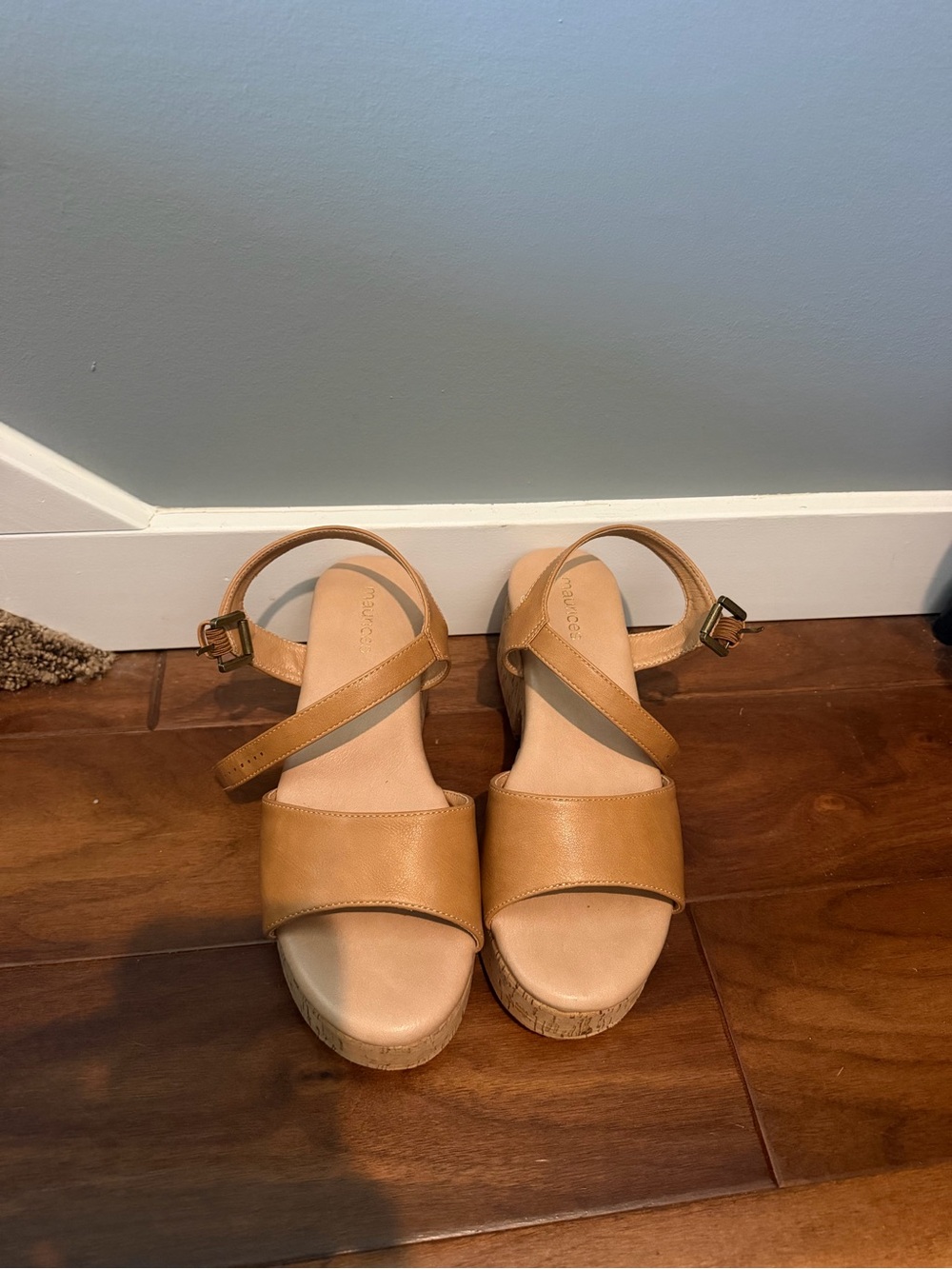 Maurices Tan Cork Wedge Sandals